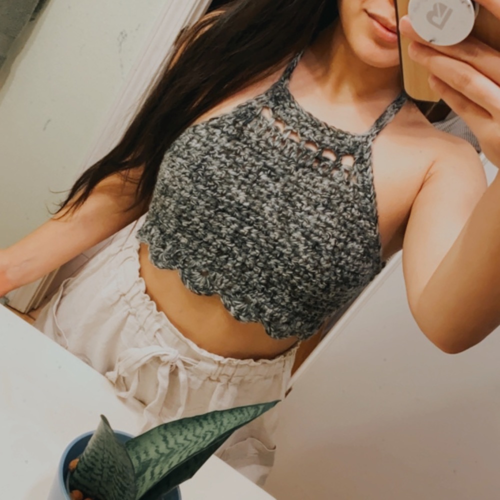 Marled Halter Crochet Bralette